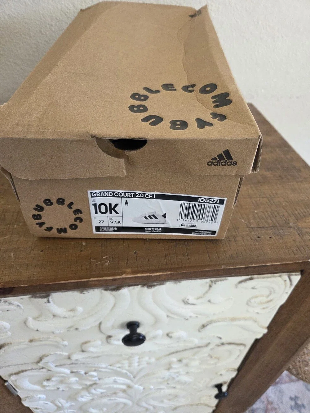 Adidas Infant Grand Court 2.0 Shoes Size 10K NWT